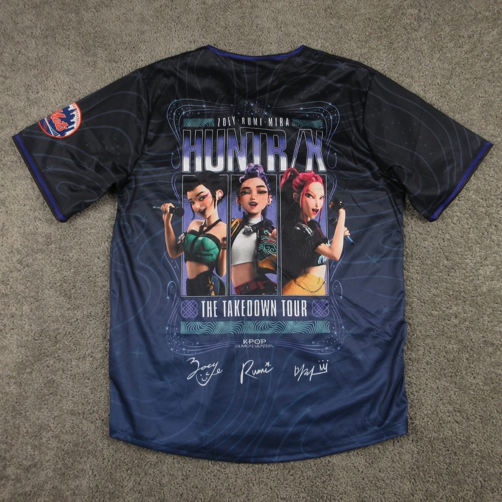New York Mets Jersey Adult XL Blue K Pop Demon Hunters Stadium Giveaway Baseball